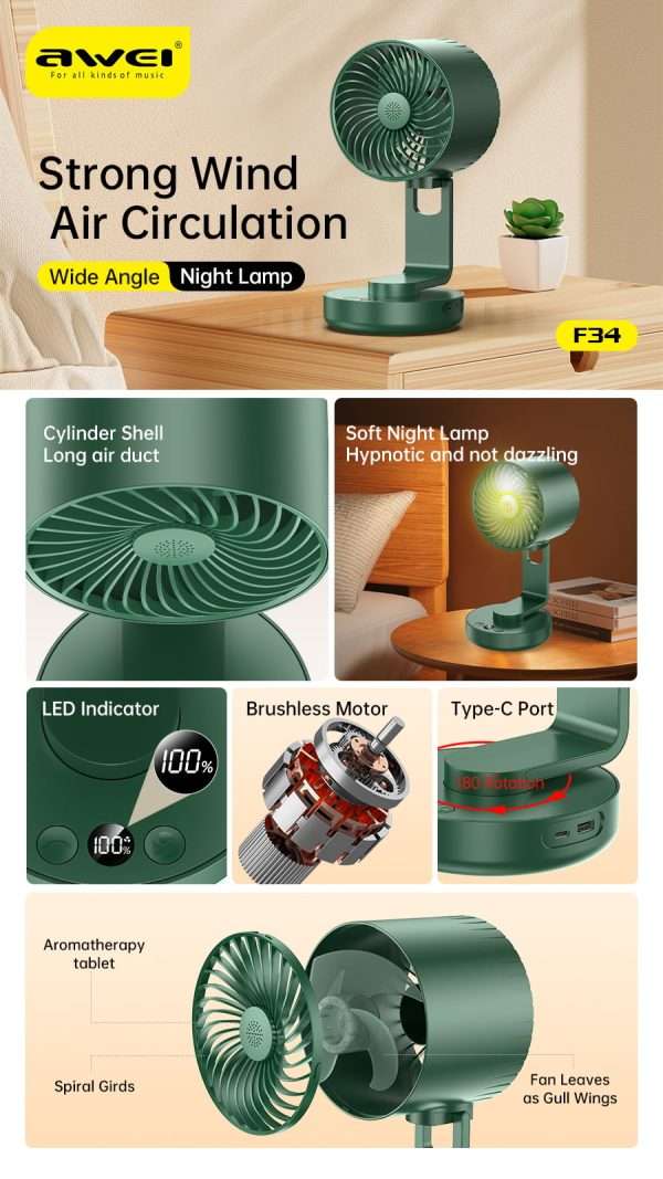 Awei F34 Strong Wind Fan