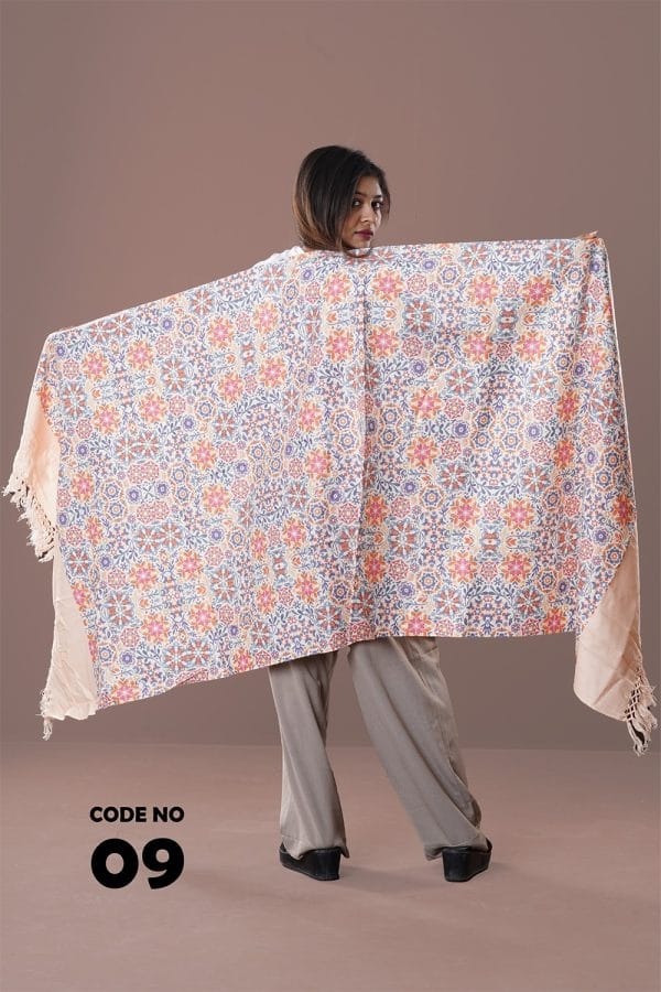 0009B Digital Print Woolen Shawl-0009