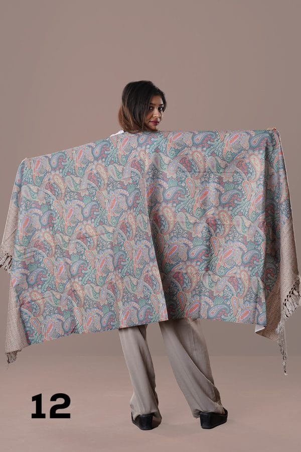 Digital Print Woolen Shawl-0012