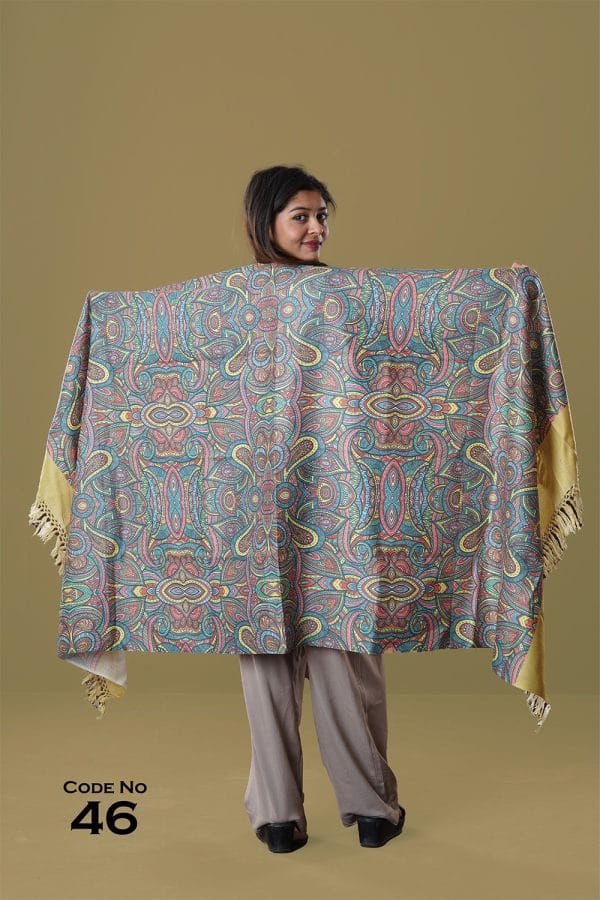 0046B Digital Print Woolen Shawl-0046