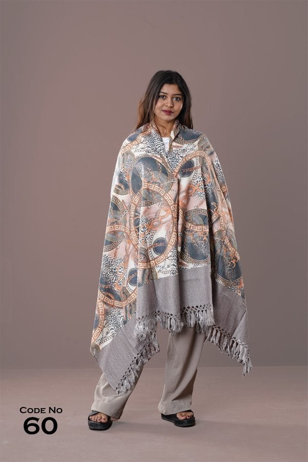 Digital Print Woolen Shawl-0060