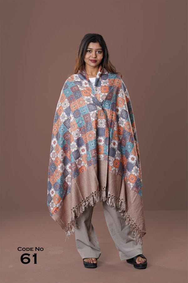 Digital Print Woolen Shawl-0061