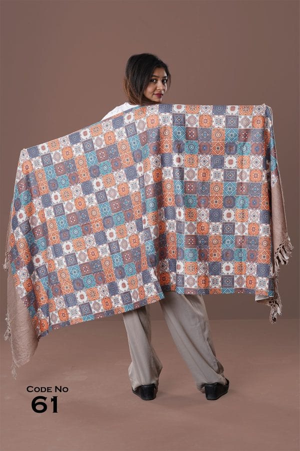Digital Print Woolen Shawl-0061