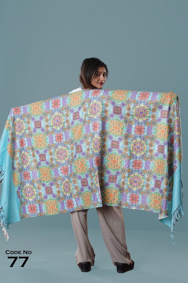 0077B Digital Print Woolen Shawl-0077