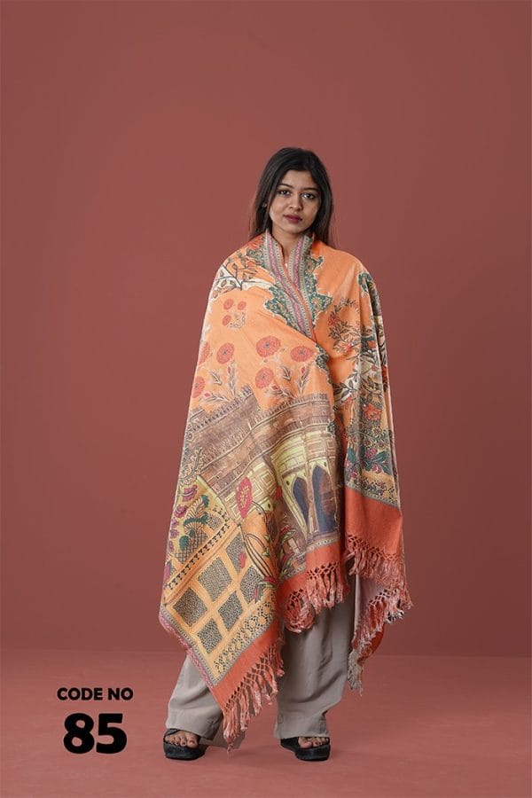 0085 Digital Print Woolen Shawl-0085