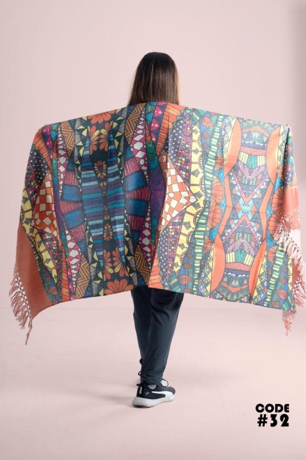 Digital Print Woolen Shawl-0032