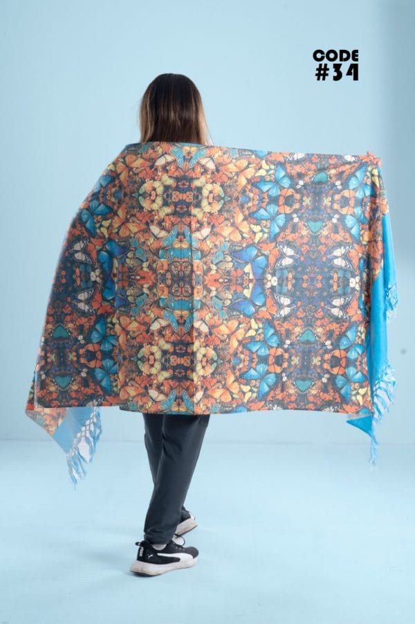 CODE 34 B Digital Print Woolen Shawl-0034