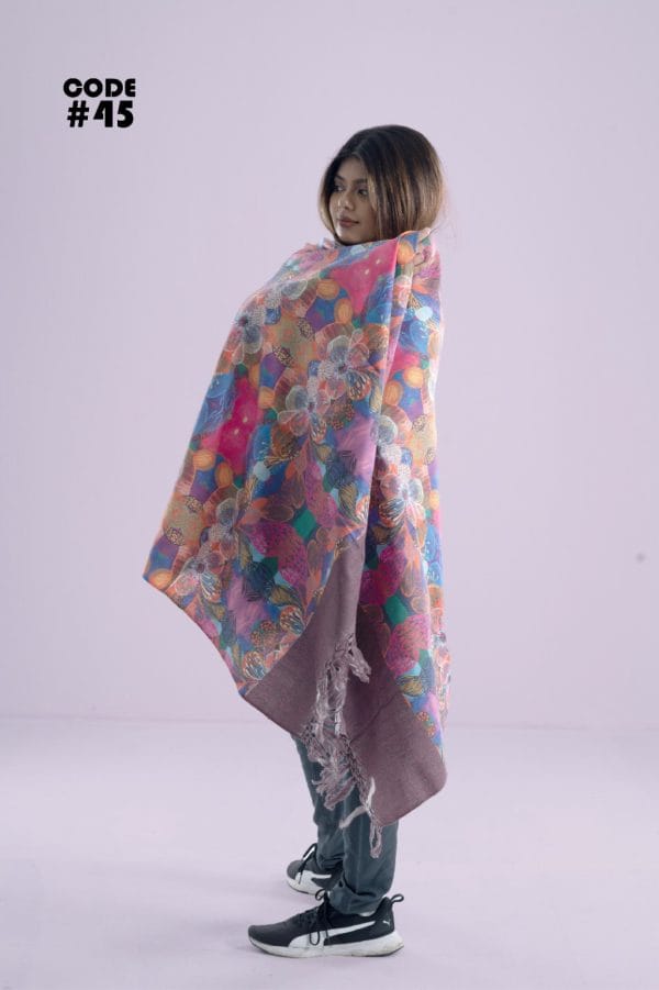 Digital Print Woolen Shawl-0045