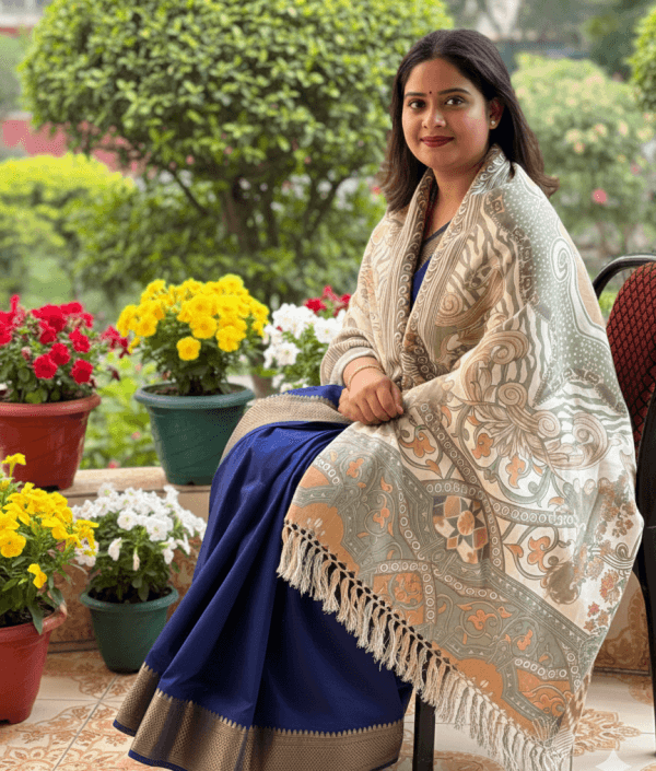 Digital Print Woolen Shawl - S009