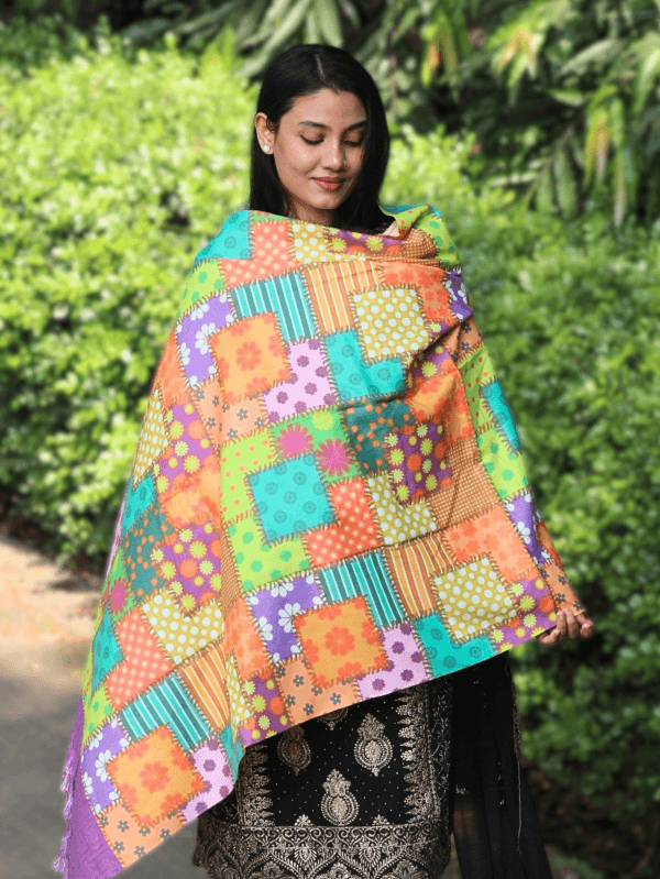 S013 Digital Print Woolen Shawl - S013