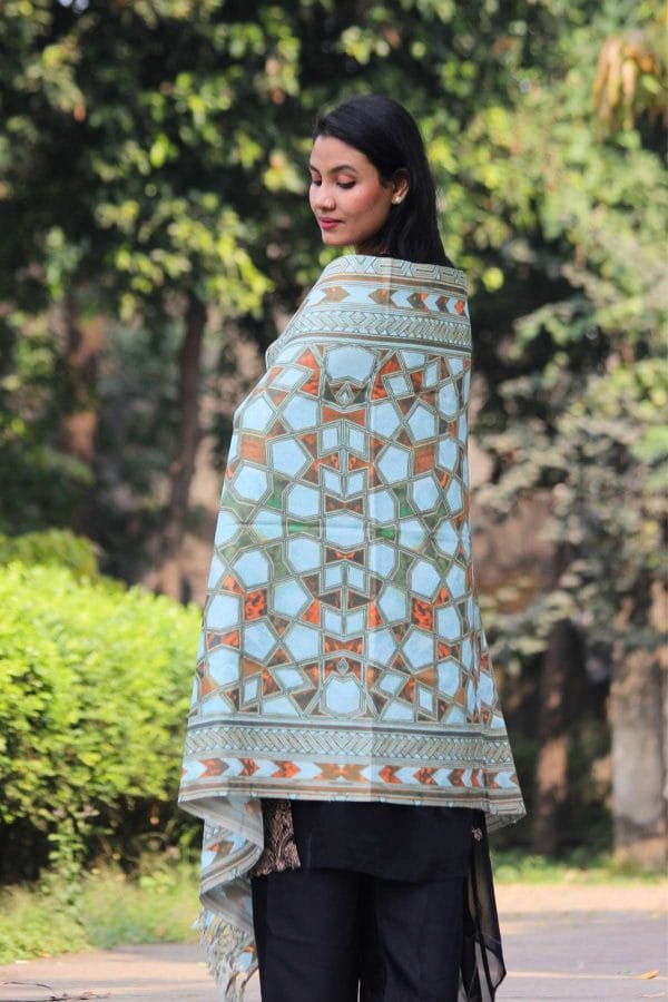 Digital Print Woolen Shawl - S036