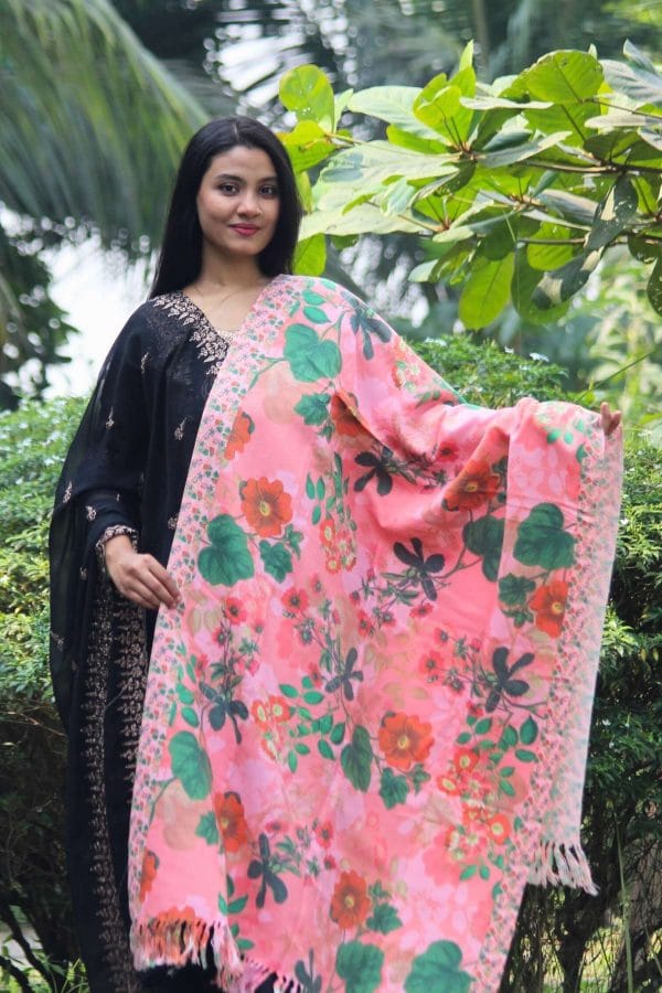 S037 (A) Digital Print Woolen Shawl - S037