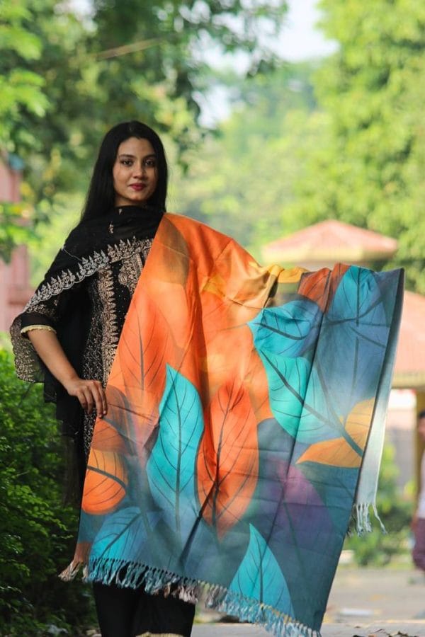 Digital Print Woolen Shawl - S022