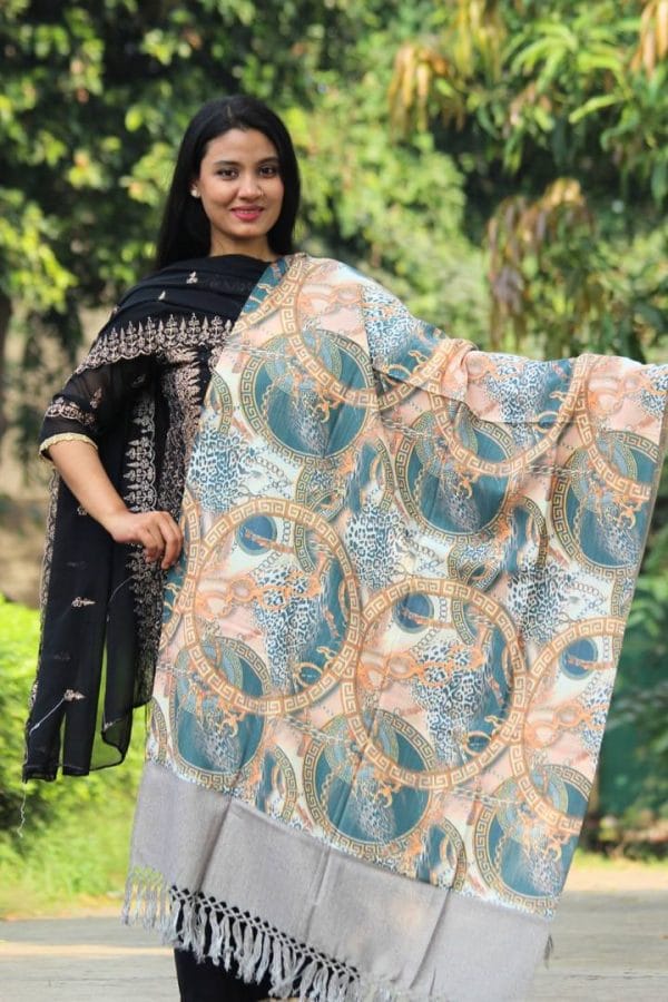 WEB_S028 (A) Digital Print Woolen Shawl - S028