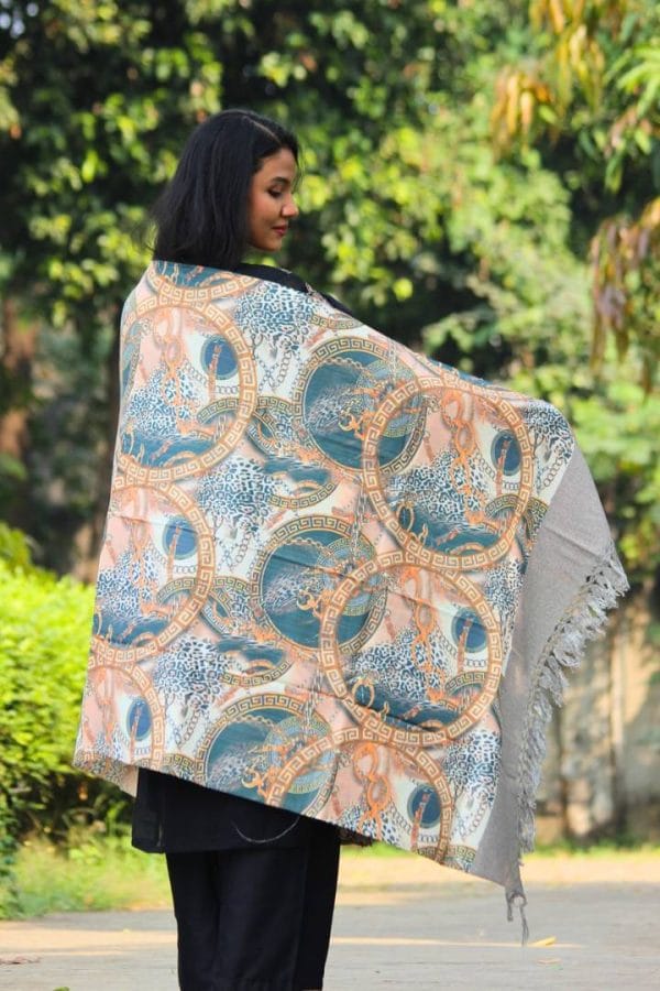 WEB_S028 (B) Digital Print Woolen Shawl - S028