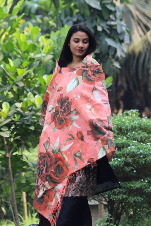 Digital Print Woolen Shawl - S029