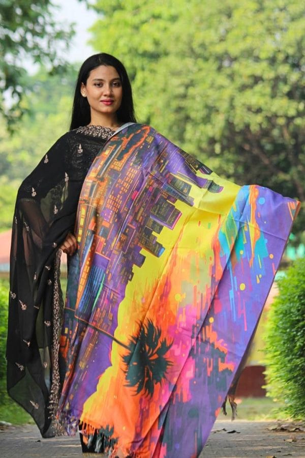 WEB_S033 (A) Digital Print Woolen Shawl - S033